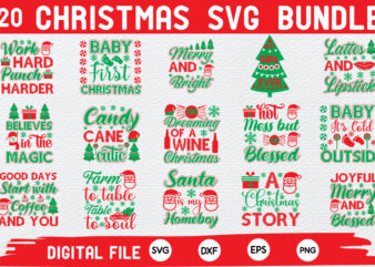 Christmas Svg Bundle cut file commercial use svg files for Cricut Silhouette t shirt vector file