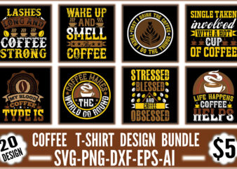 Coffee T-shirt Design Bundle