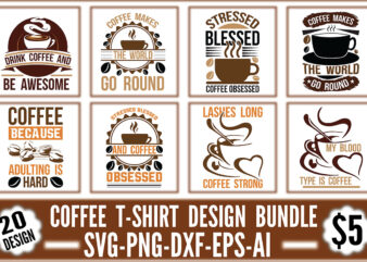 Coffee T-shirt Design Bundle