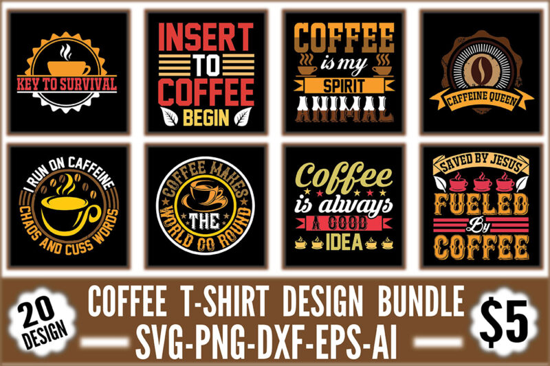 Coffee T-shirt Design Bundle