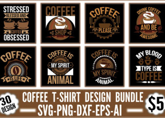 Coffee T-shirt Design Bundle