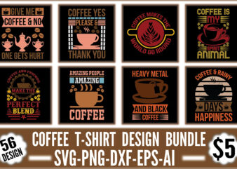 Coffee T-shirt Design Bundle