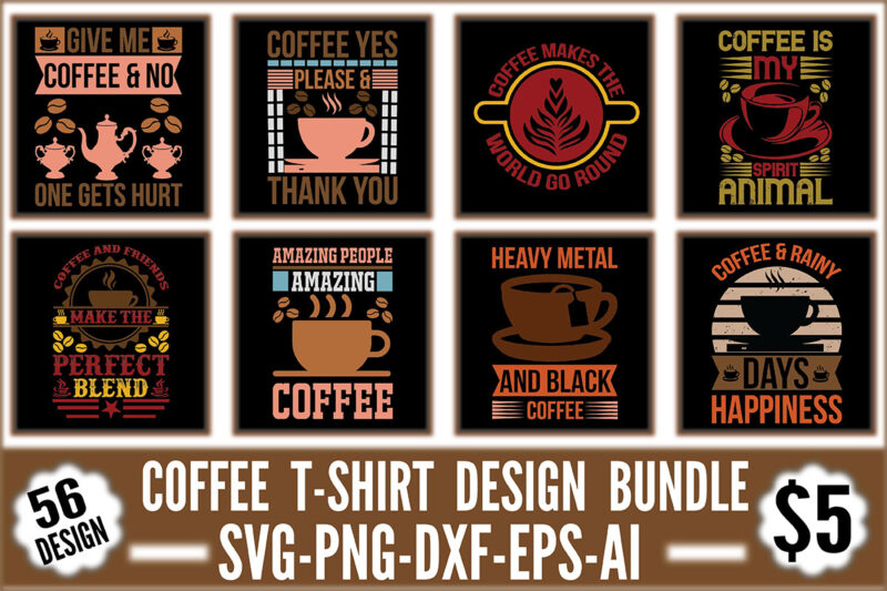 Coffee T-shirt Design Bundle