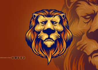Cool Head Lion Logo Mascot ClipArt t shirt vector file