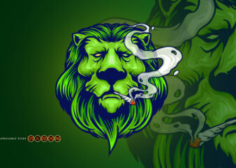 Cool Lion Weed Smoke Marijuana t shirt vector file