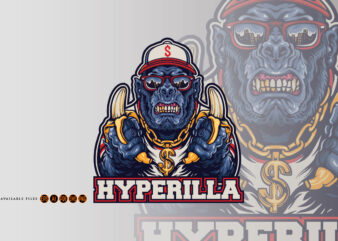 Gorilla hype beast with bananas character