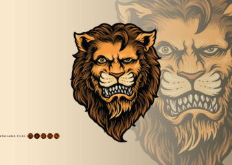 Cool and dashing lion head t shirt vector file