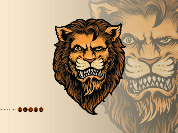 Cool and dashing lion head t shirt vector file
