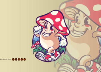 Happy and always smiling magic mushroom