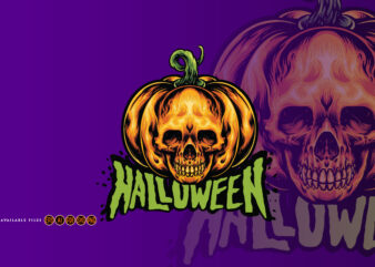 Halloween jack o lantern pumpkin skull graphic t shirt