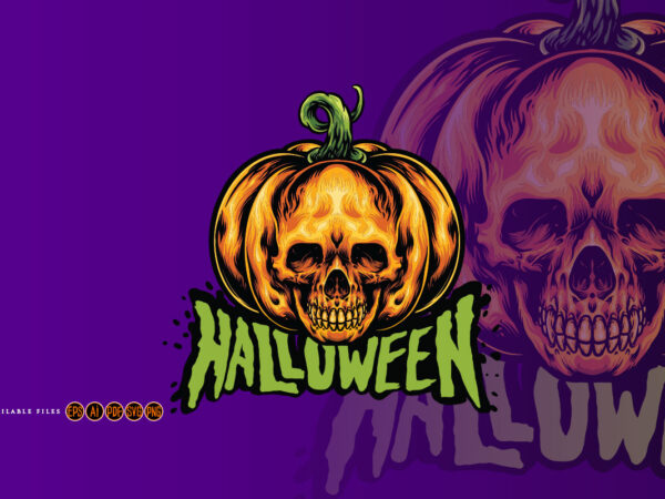 Halloween jack o lantern pumpkin skull graphic t shirt