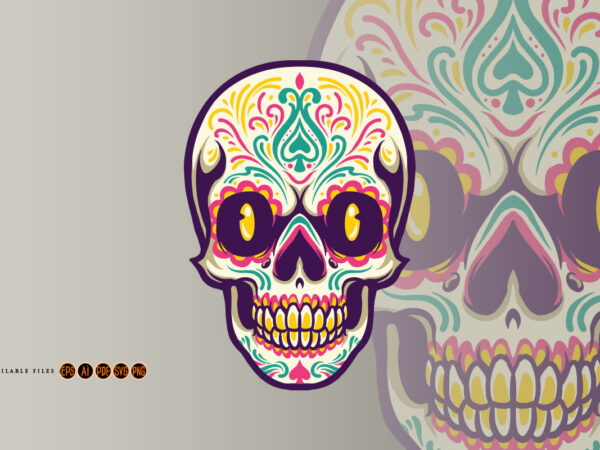 Skull cinco de mayo tatto t shirt template vector