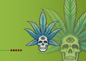 cannabis leaves skull pot Marijuana Weed