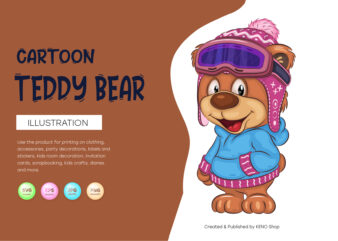 Cute Cartoon Teddy Bear. t shirt vector file