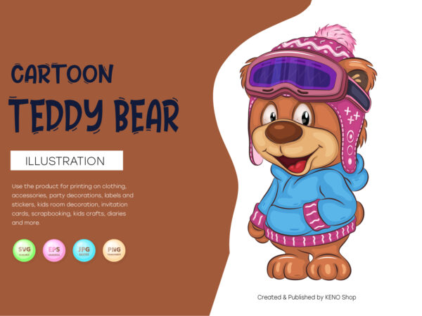 Cute cartoon teddy bear. t shirt vector file