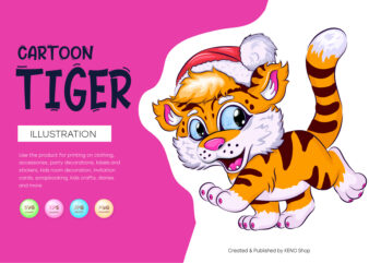 Cute Cartoon Tiger. t shirt vector file