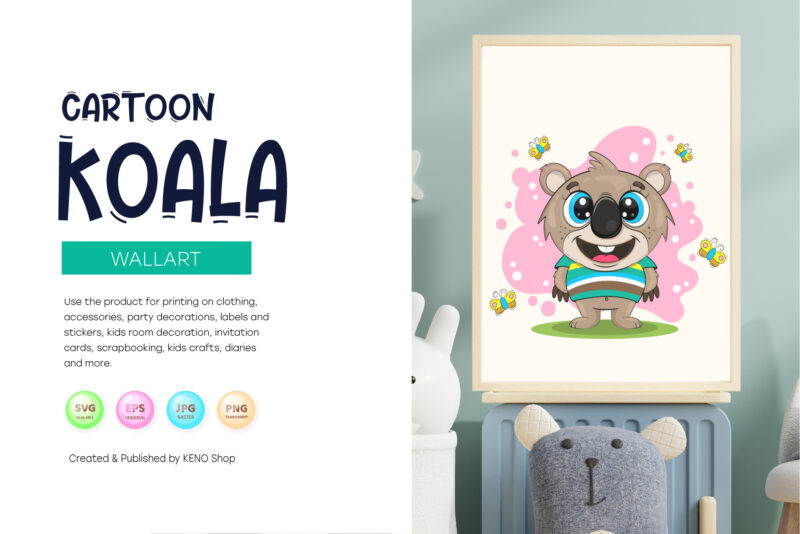 Cute Cartoon Koala.