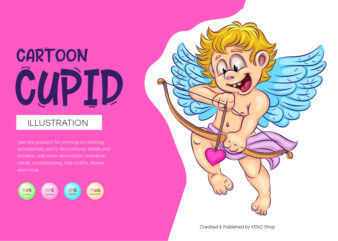 Cute cartoon cupid. t shirt vector file