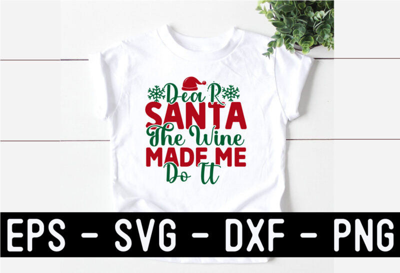 Christmas Wine SVG T shirt Design Template