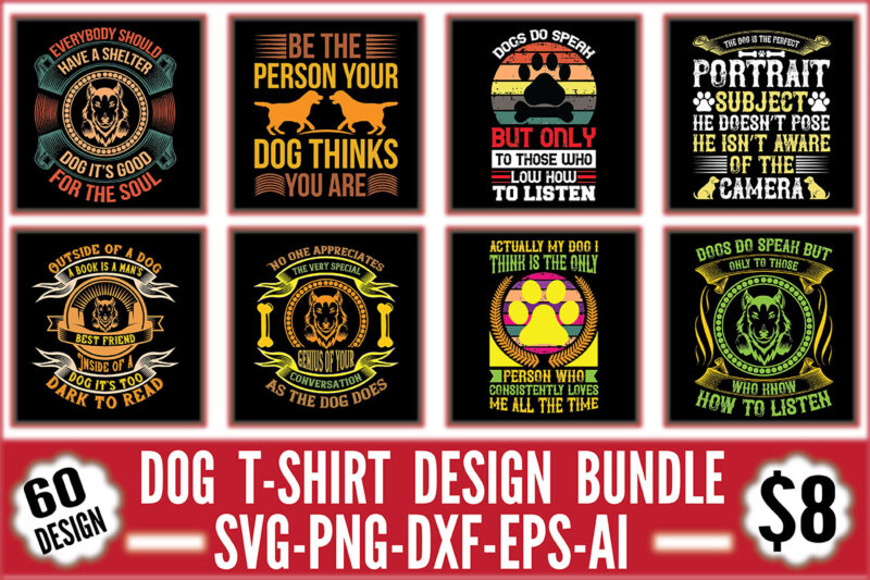 Dog T-shirt Design Bundle