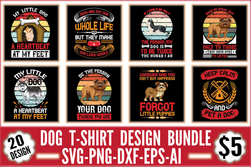 Dog T-shirt Design Bundle