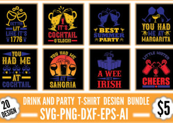 Drink and Party T-shirt Design Bundle