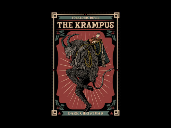 Folkloric devil krampus t shirt graphic design