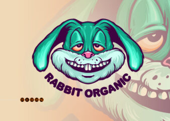 Fly Rabbit Organic Mascot Illustrations t shirt graphic design