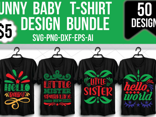 Funny baby t-shirt design bundle