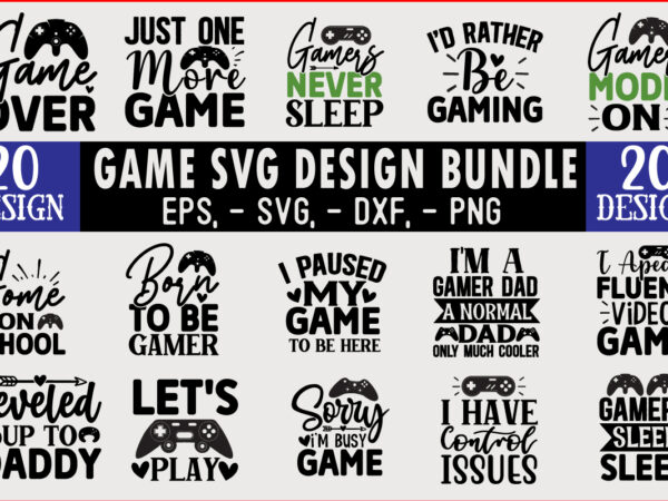 Game svg t shirt design bundle