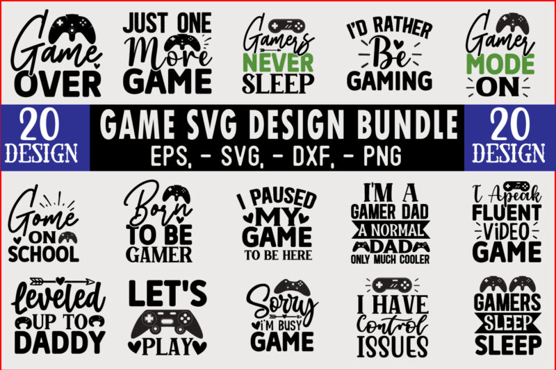 Game SVG T shirt Design Bundle