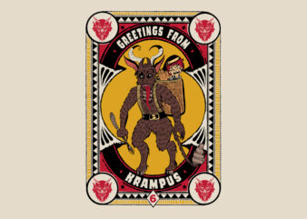 GREETING FROM KRAMPUS t shirt design template