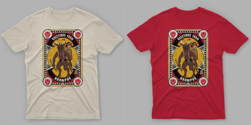 t-shirt vector BEST EVER CHRISTMAS BUNDLE - Santa VS Krampus