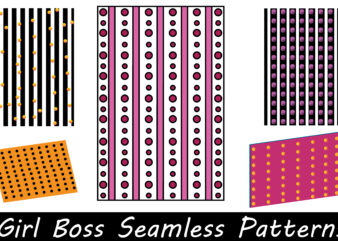Girl Boss Seamless Patterns t shirt design template