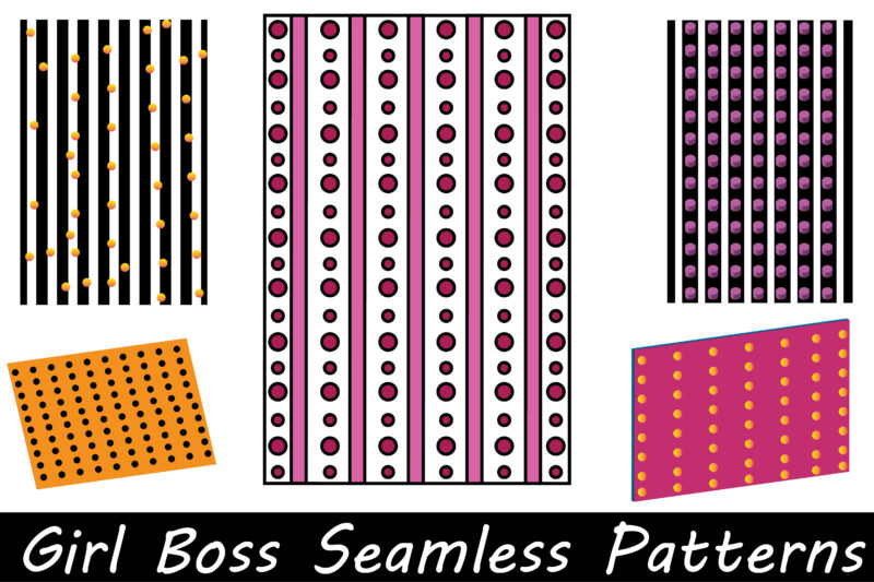 Girl Boss Seamless Patterns