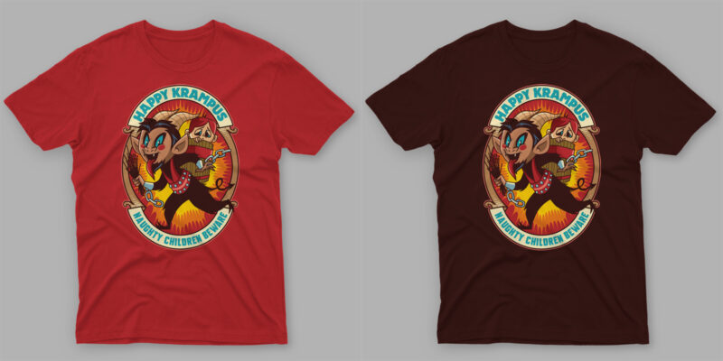 t-shirt vector BEST EVER CHRISTMAS BUNDLE - Santa VS Krampus
