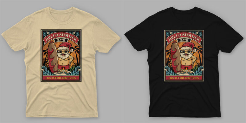 t-shirt vector BEST EVER CHRISTMAS BUNDLE - Santa VS Krampus
