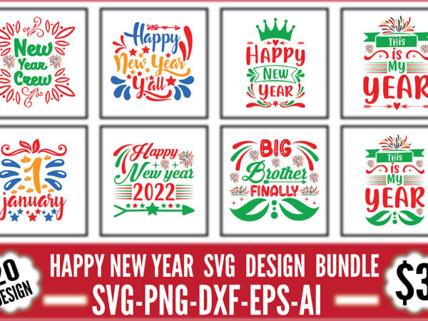 Happy new year svg design bundle