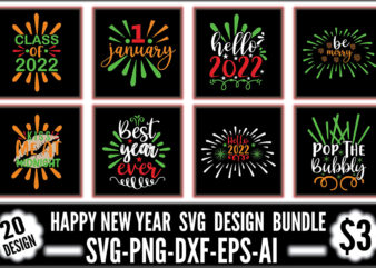 Happy New Year SVG Design Bundle