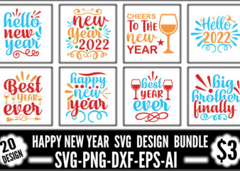 Happy New Year SVG Design Bundle