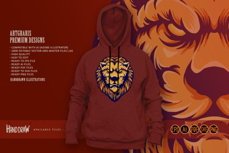 Lion Head Vintage Character