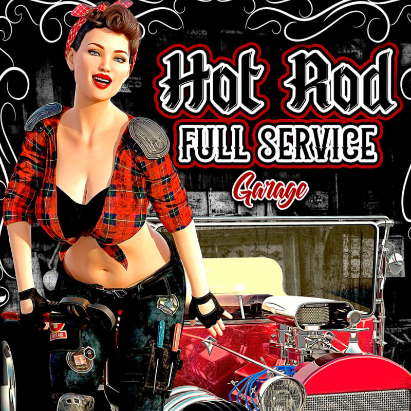 Hot Rod Serviced Here Garage