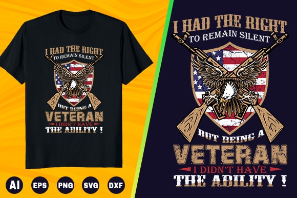 Veteran t shirt – i had the right to remain silent but being a veteran i didn’t have the ability
