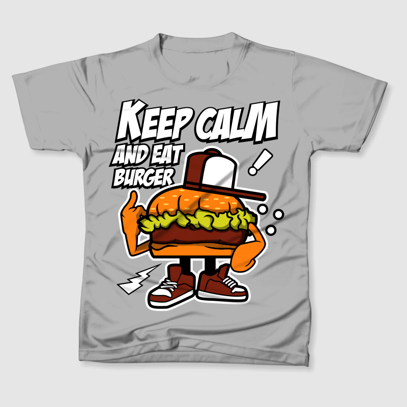 KEEP CALM AND EAT BURGER CARTOON