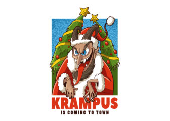 KRAMPUS IS COMING TO TOWN t shirt vector art