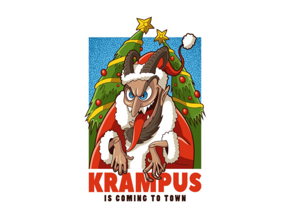 Krampus is coming to town t shirt vector art