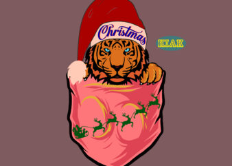 Pocket Tiger Christmas t shirt designs, Funny Tiger Christmas Svg, Merry Christmas tshirt designs template vector, Pocket Svg, Merry Christmas Svg, Tiger, Tiger vector, Tiger Christmas Svg, Pocket Tiger Svg,