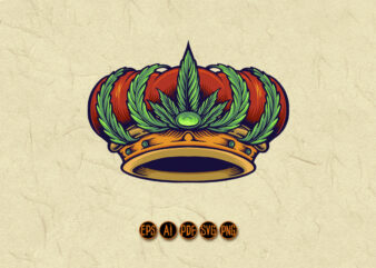 King Kush Logo Isolated Cannabis Crown