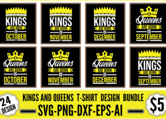 Kings And Queens T-shirt Design Bundle