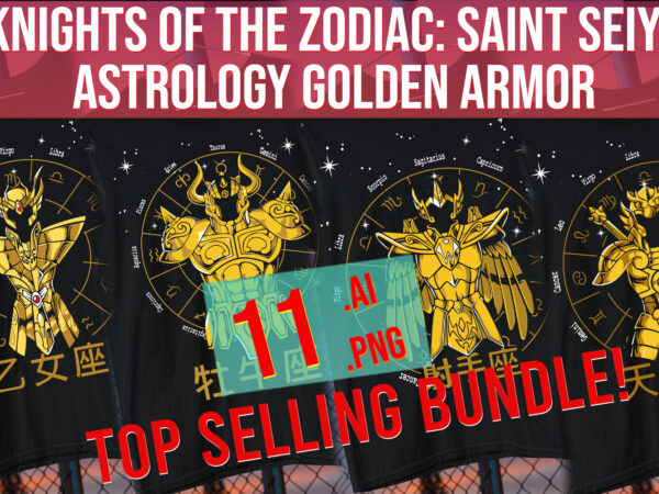 Knights of the zodiac: saint seiya astrology golden armor best seller 2024 horosope t shirt vector art